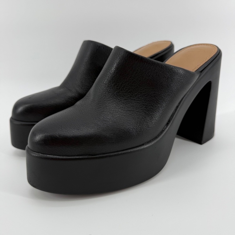 Gianni Bini Black Platform Mule Clogs with Block Heel